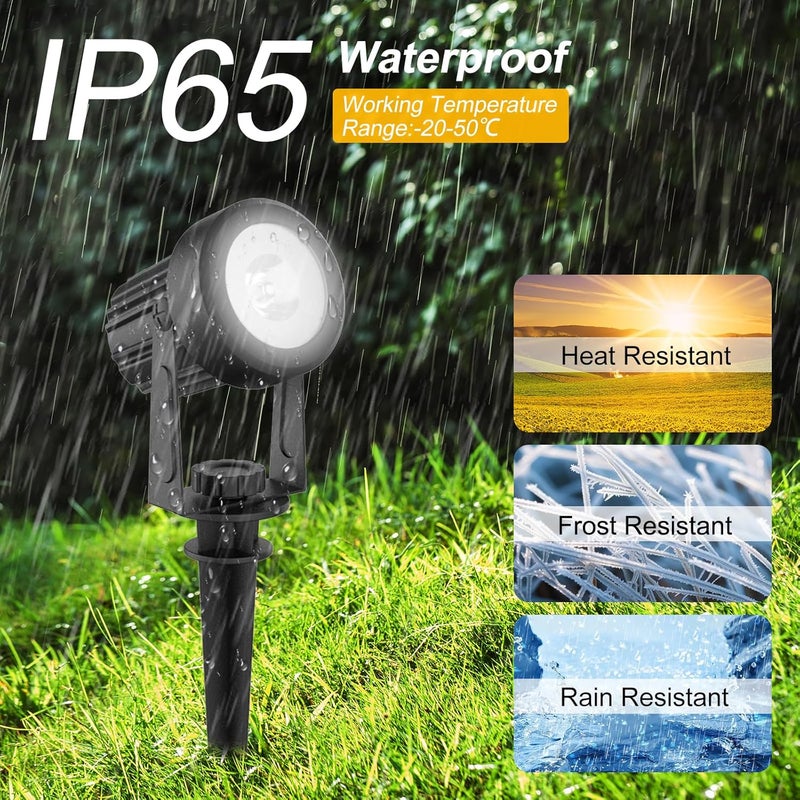 T-SUNUS Christmas Solar Garden Spotlight Outdoor 6-in-1 White Landscape Spot Lights IP65 Waterproof Separated Panel Dusk to Dawn 6000K Spotlights for Tree Yard Driveway Pathway Porch Walkway Halloween - Image 4